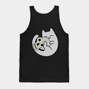 Cute Cat and Skull Tank Top